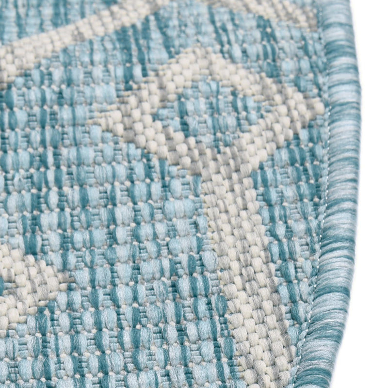 Garden Lattice Oasis Collection Area Rug -  Pergola (Aqua) Round Aqua  lifestyle 15