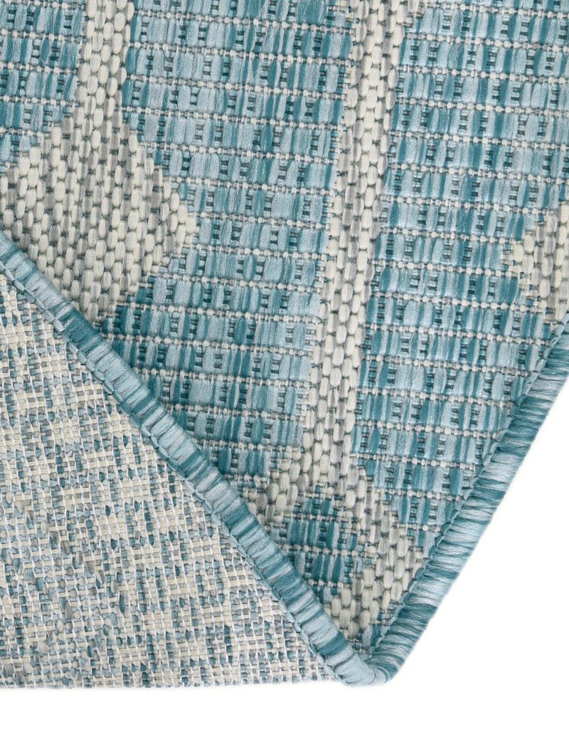 Garden Lattice Oasis Collection Area Rug -  Pergola (Aqua) Round Aqua  lifestyle 24