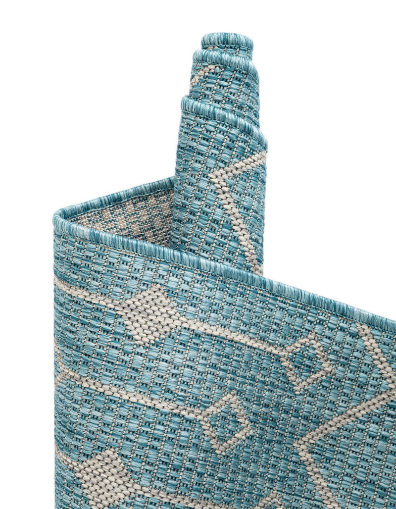 Garden Lattice Oasis Collection Area Rug -  Pergola (Aqua) Round Aqua  lifestyle 34