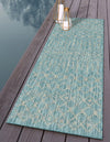 Garden Lattice Oasis Collection Area Rug -  Pergola (Aqua) Runner Aqua  lifestyle 23