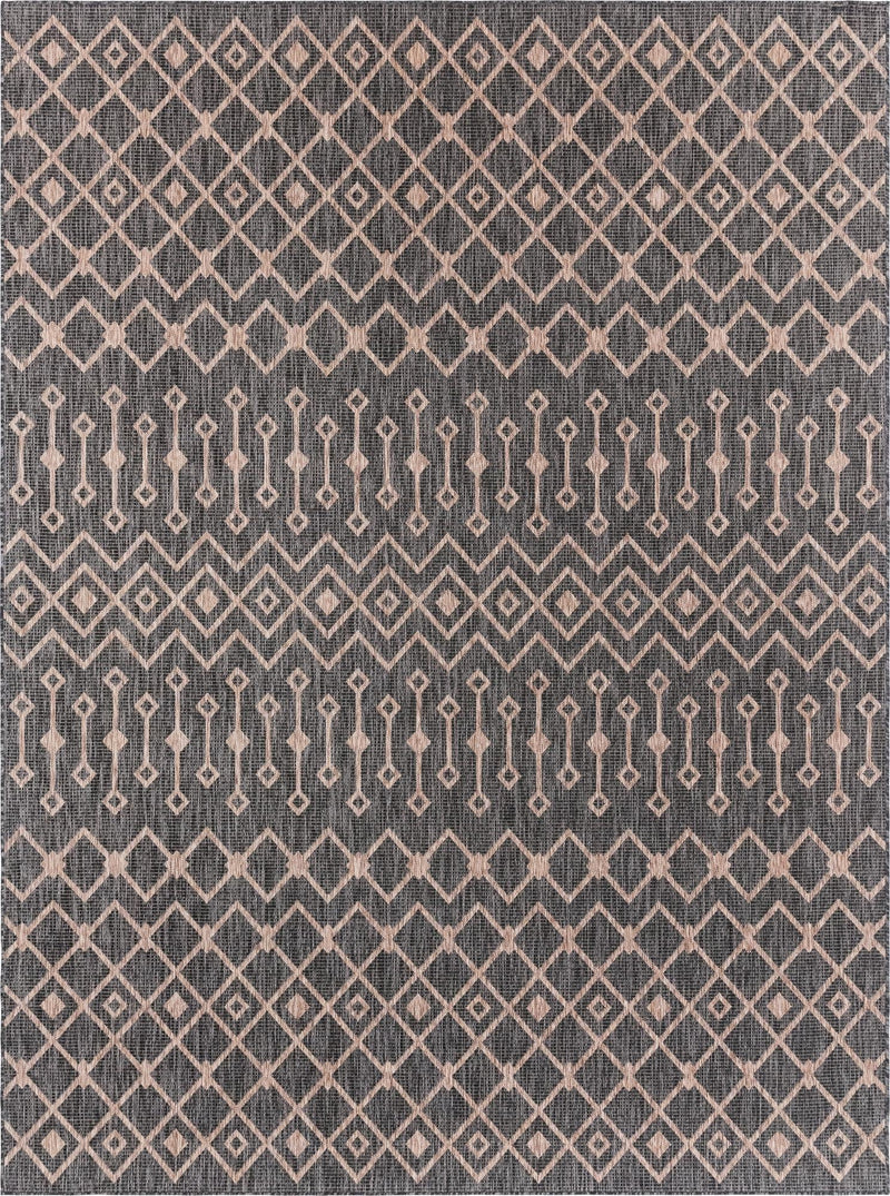 Garden Lattice Oasis Collection Area Rug -  Pergola (Charcoal Gray) Rectangle Charcoal Gray Main