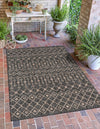 Garden Lattice Oasis Collection Area Rug -  Pergola (Charcoal Gray) Rectangle Charcoal Gray  lifestyle 0