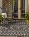 Garden Lattice Oasis Collection Area Rug -  Pergola (Charcoal Gray) Rectangle Charcoal Gray  lifestyle 5