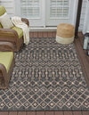 Garden Lattice Oasis Collection Area Rug -  Pergola (Charcoal Gray) Rectangle Charcoal Gray  lifestyle 12