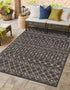 Seaside Lattice Collection Area Rug -  Pergola (Charcoal Gray)