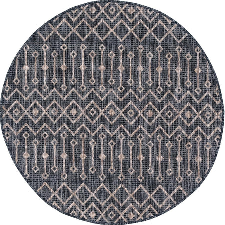 Seaside Lattice Collection Area Rug -  Pergola (Charcoal Gray)