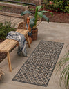 Garden Lattice Oasis Collection Area Rug -  Pergola (Charcoal Gray) Runner Charcoal Gray  lifestyle 0