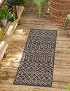 Garden Lattice Oasis Collection Area Rug -  Pergola (Charcoal Gray) Runner Charcoal Gray  lifestyle 9