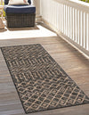 Garden Lattice Oasis Collection Area Rug -  Pergola (Charcoal Gray) Runner Charcoal Gray  lifestyle 15