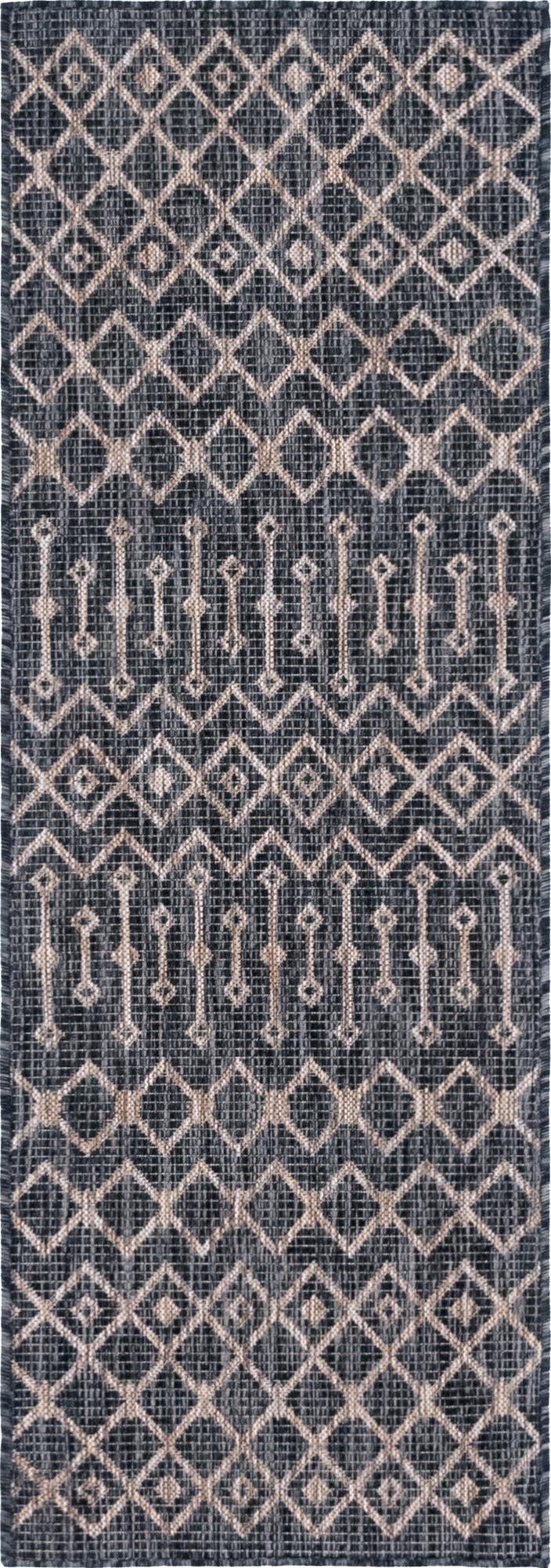 Seaside Lattice Collection Area Rug -  Pergola (Charcoal Gray)