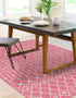 Seaside Lattice Collection Area Rug -  Pergola (Fuschia)