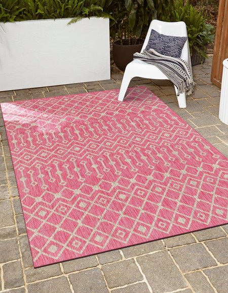 Seaside Lattice Collection Area Rug -  Pergola (Fuschia)