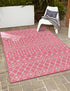 Seaside Lattice Collection Area Rug -  Pergola (Fuschia)