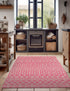 Seaside Lattice Collection Area Rug -  Pergola (Fuschia)