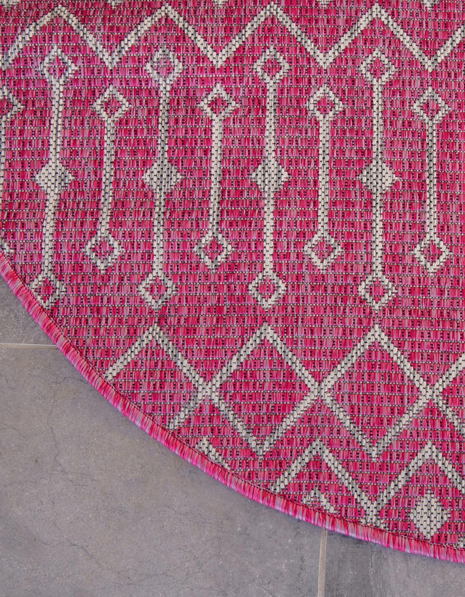 Seaside Lattice Collection Area Rug -  Pergola (Fuschia)