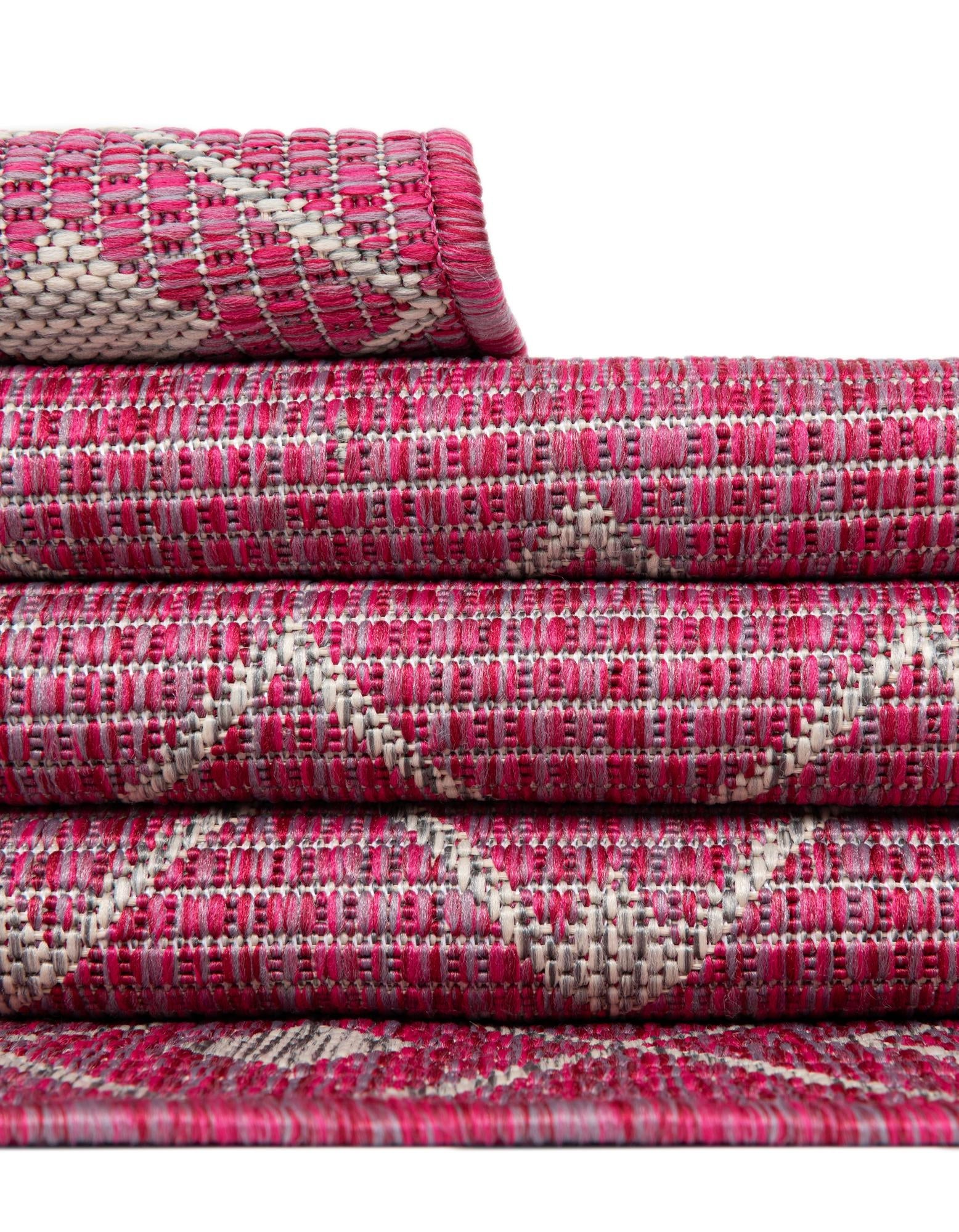 Seaside Lattice Collection Area Rug -  Pergola (Fuschia)