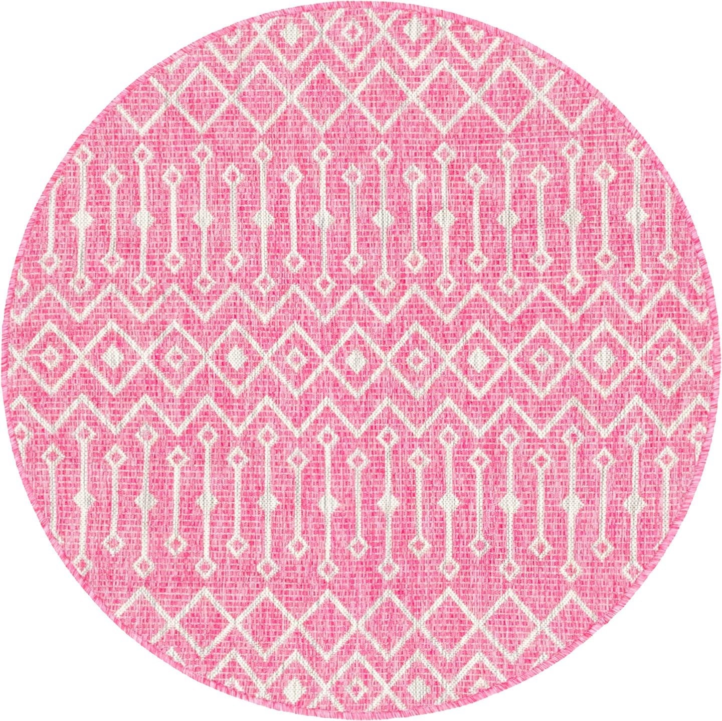 Seaside Lattice Collection Area Rug -  Pergola (Fuschia)