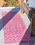 Seaside Lattice Collection Area Rug -  Pergola (Fuschia)