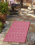 Seaside Lattice Collection Area Rug -  Pergola (Fuschia)