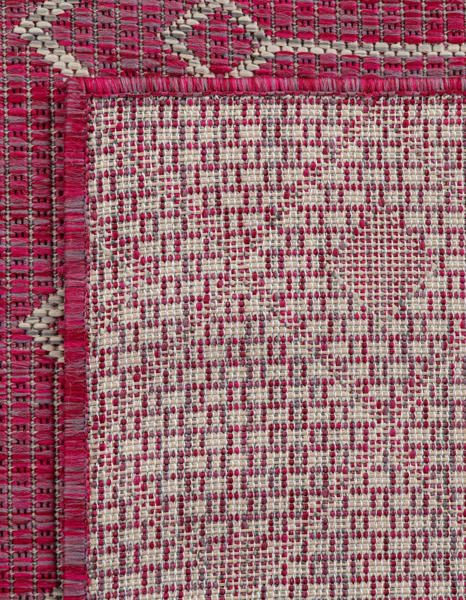 Seaside Lattice Collection Area Rug -  Pergola (Fuschia)