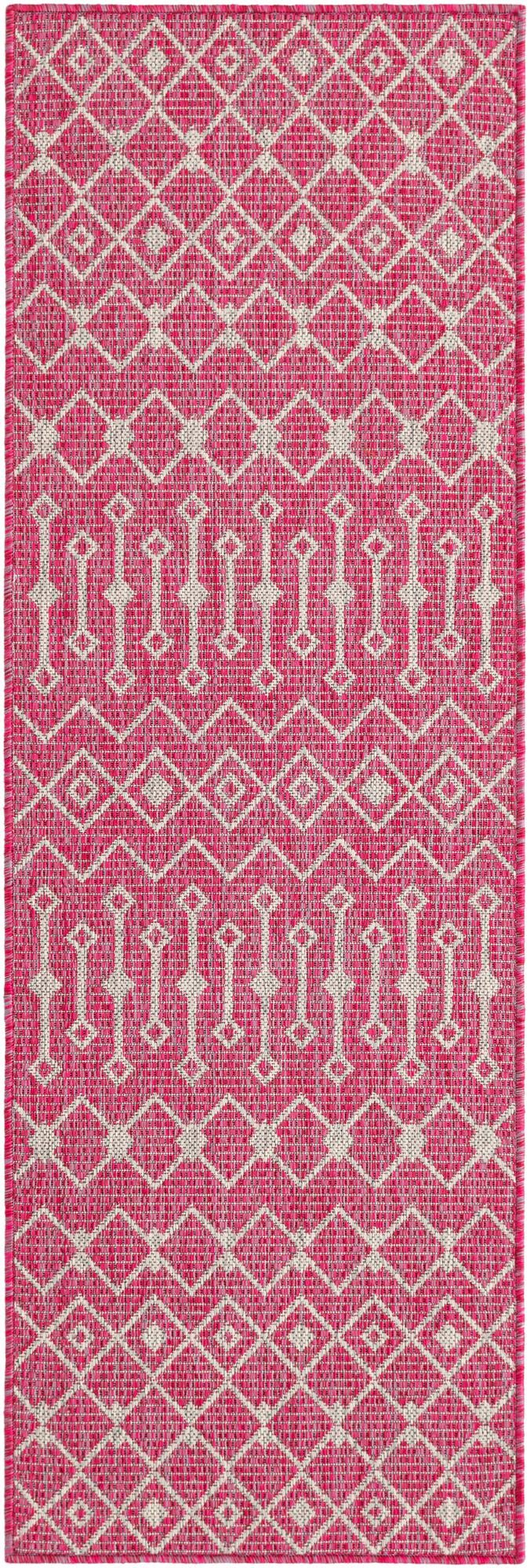 Seaside Lattice Collection Area Rug -  Pergola (Fuschia)