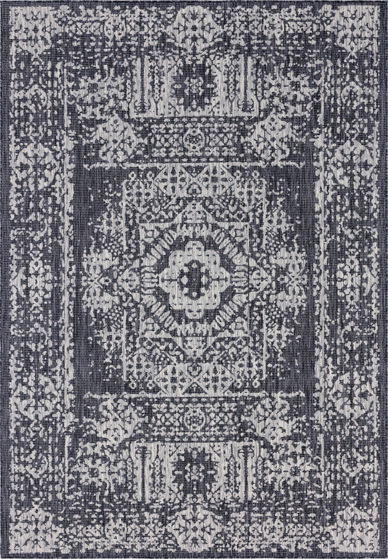 Patio Heritage Collection Area Rug - Savannah (Charcoal Gray) Rectangle Charcoal Gray Main