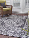 Patio Heritage Collection Area Rug - Savannah (Charcoal Gray) Rectangle Charcoal Gray  lifestyle 3