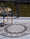 Patio Heritage Collection Area Rug - Savannah (Charcoal Gray) Round Charcoal Gray  lifestyle 19