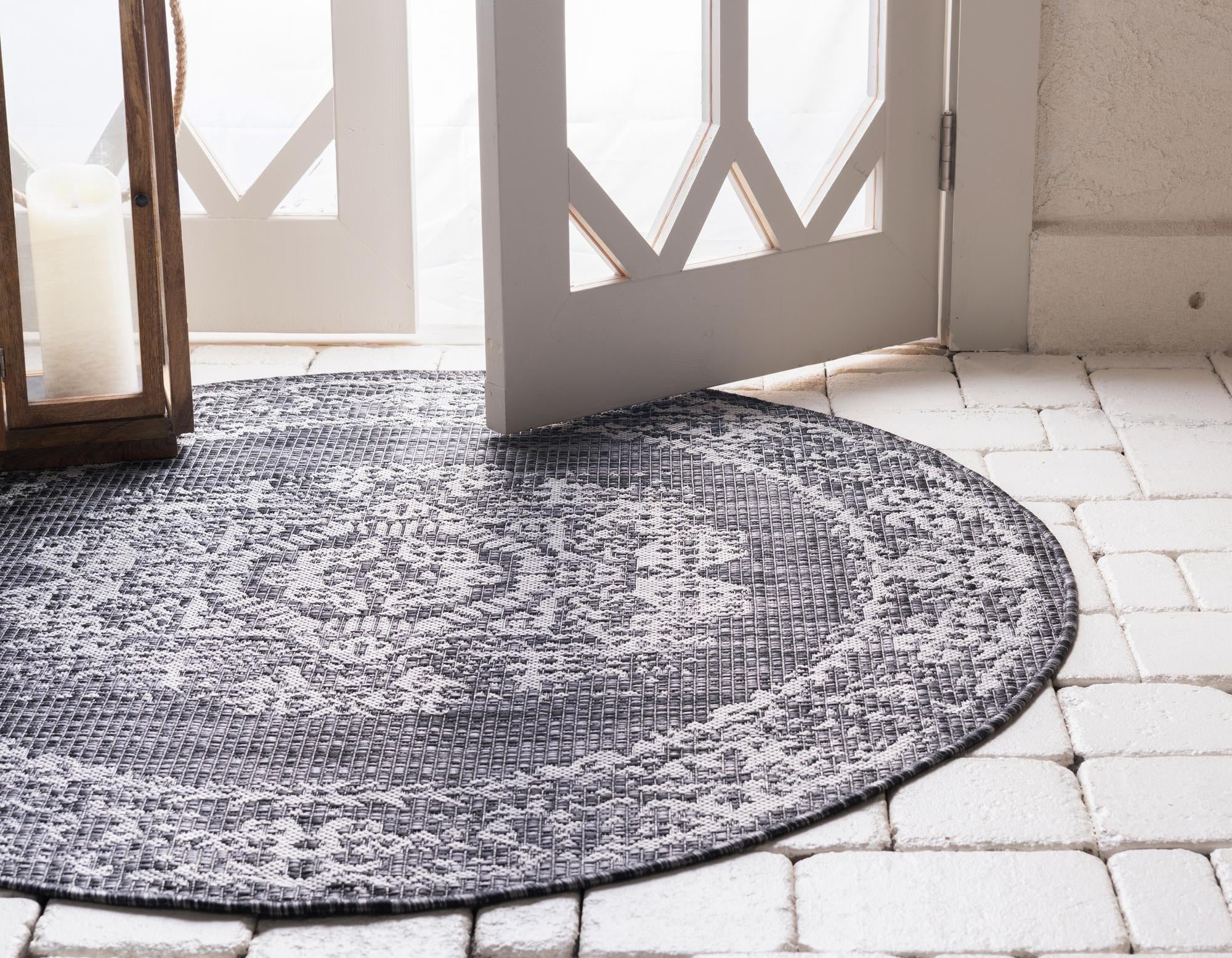 Patio Heritage Collection Area Rug - Savannah (Charcoal Gray)