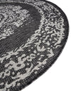 Patio Heritage Collection Area Rug - Savannah (Charcoal Gray) Round Charcoal Gray  lifestyle 27