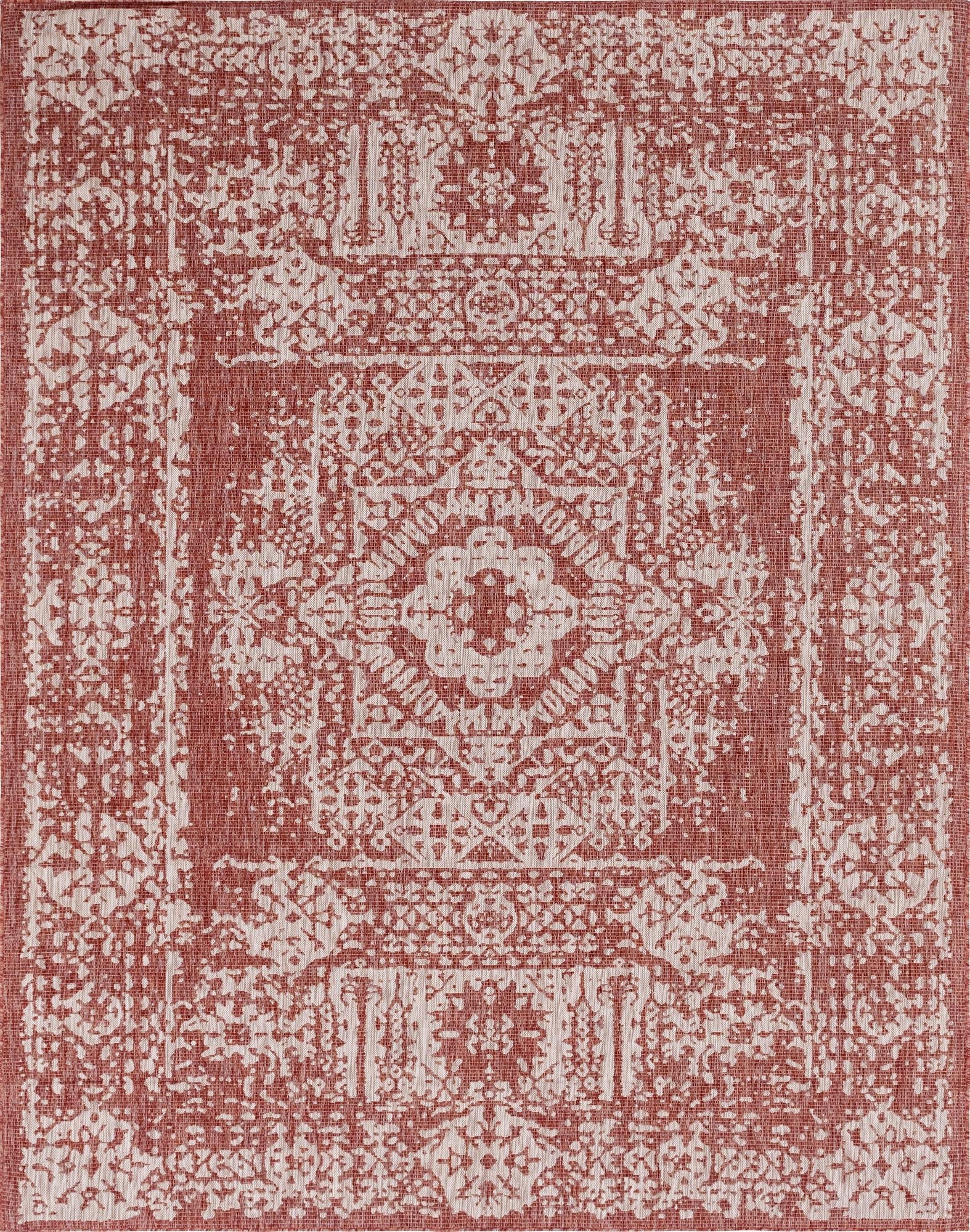 Patio Heritage Collection Area Rug - Savannah (Rust Red)