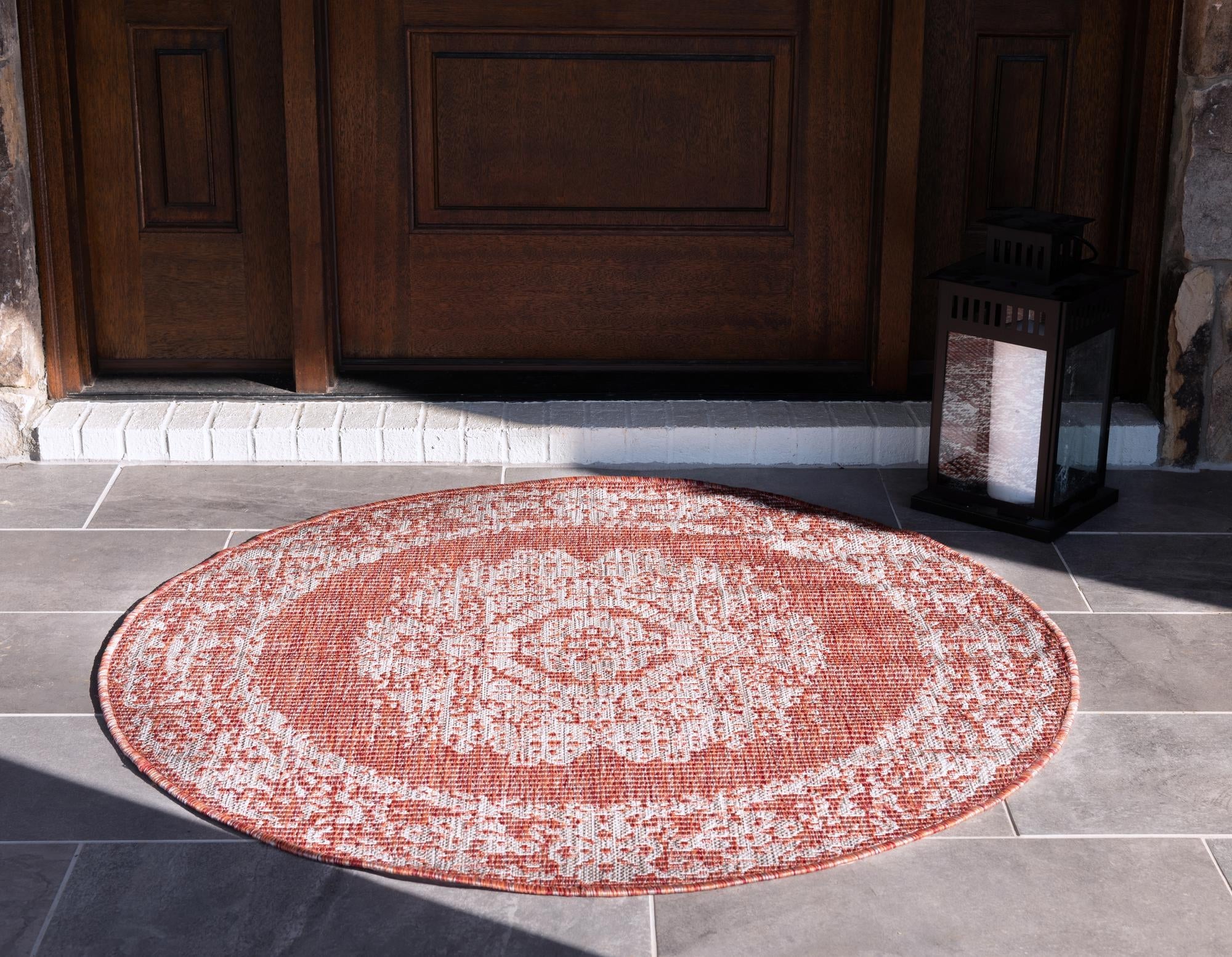 Patio Heritage Collection Area Rug - Savannah (Rust Red)