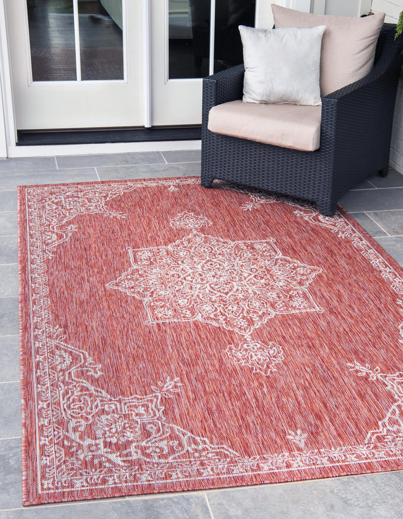 Patio Heritage Collection Area Rug -  Charleston (Rust Red) Rectangle Rust Red  lifestyle 2