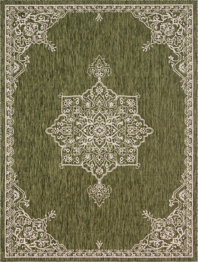 Patio Heritage Collection Area Rug -  Charleston (Green) Rectangle Green Main