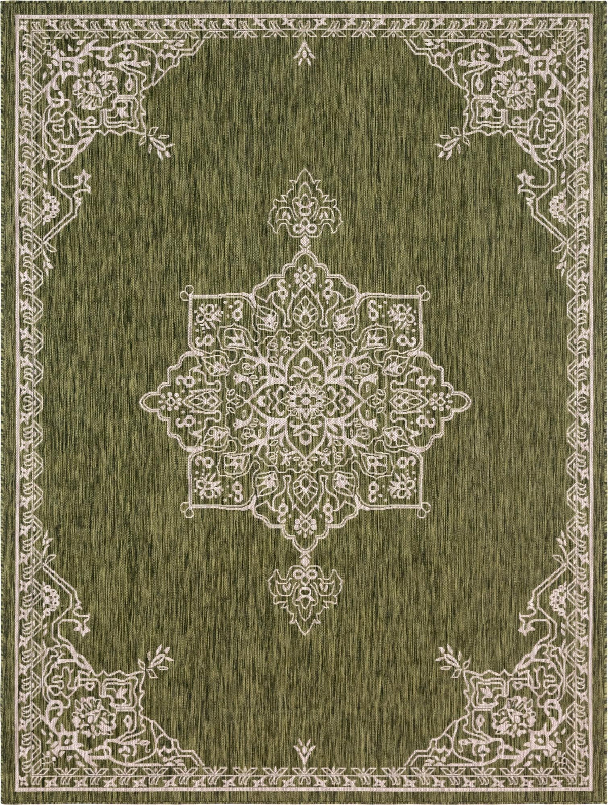 Patio Heritage Collection Area Rug -  Charleston (Green) Rectangle Green Main