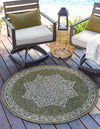 Patio Heritage Collection Area Rug -  Charleston (Green) Round Green  lifestyle 15