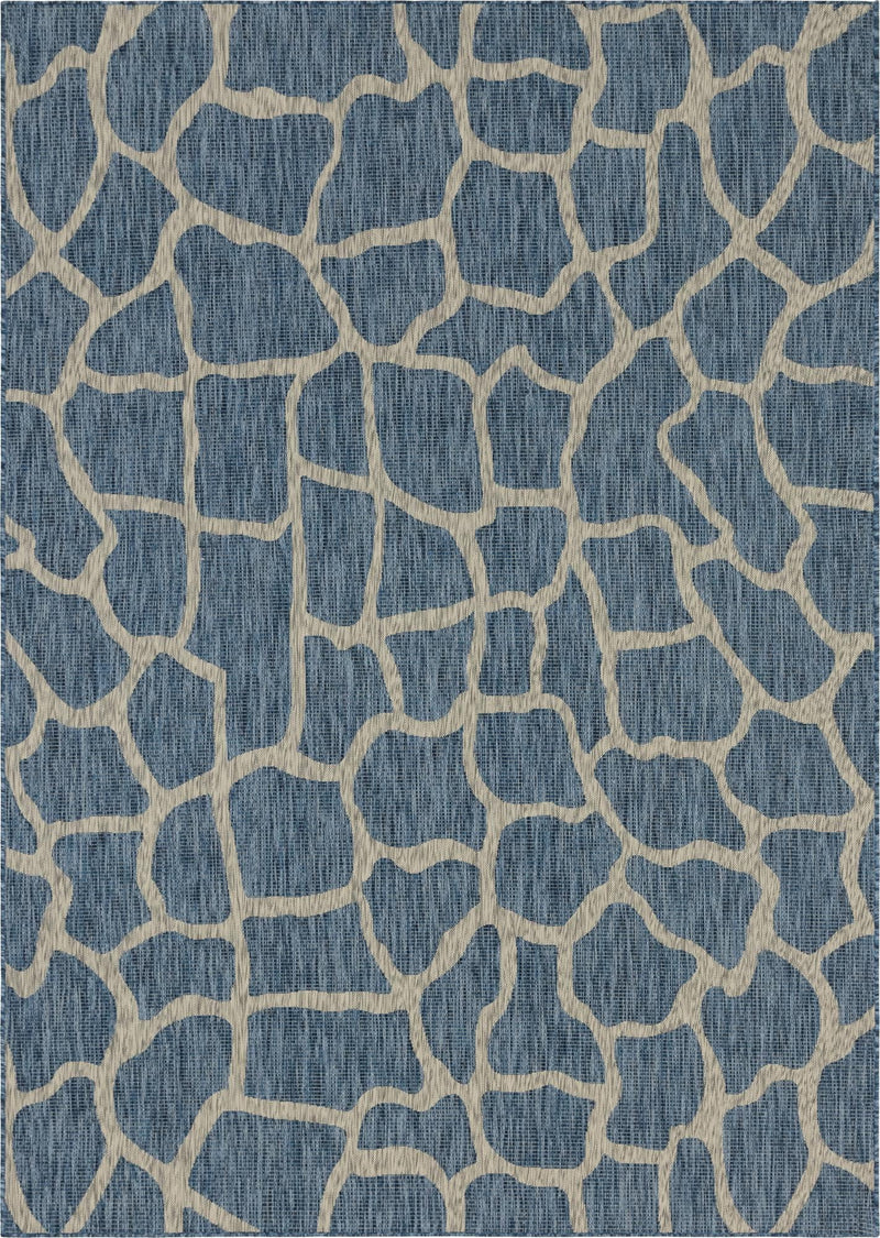 Jungle Expedition Collection Area Rug -  Rainforest Rectangle Blue Main