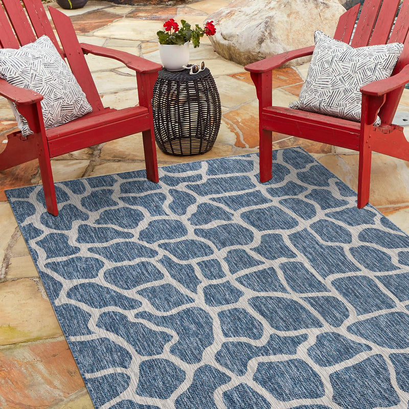 Jungle Expedition Collection Area Rug -  Rainforest Rectangle Blue  lifestyle 22