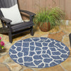 Jungle Expedition Collection Area Rug -  Rainforest Round Blue  lifestyle 110