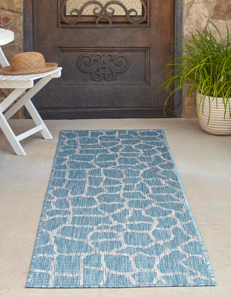 Jungle Expedition Collection Area Rug -  Rainforest Runner Light Aqua  lifestyle 69