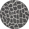 Jungle Expedition Collection Area Rug -  Rainforest Round Charcoal Gray Main