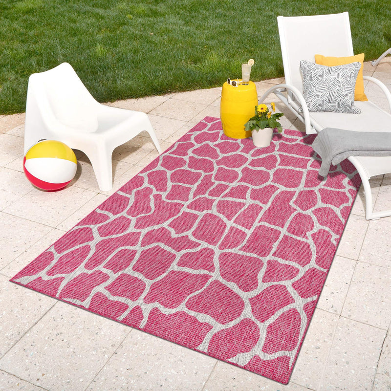 Jungle Expedition Collection Area Rug -  Rainforest Rectangle Magenta  lifestyle 25