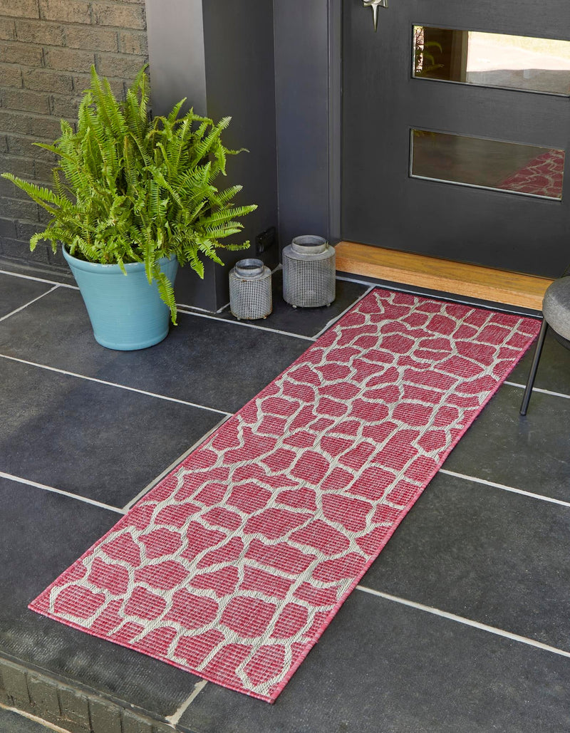 Jungle Expedition Collection Area Rug -  Rainforest Runner Magenta  lifestyle 0