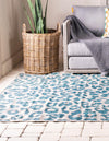 Jungle Expedition Collection Area Rug -  Amazon (Teal) Rectangle Teal  lifestyle 5