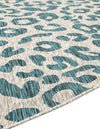 Jungle Expedition Collection Area Rug -  Amazon (Teal) Round Teal  lifestyle 15