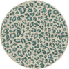 Jungle Expedition Collection Area Rug -  Amazon (Teal) Round Teal Main