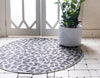 Jungle Expedition Collection Area Rug -  Amazon (Light Gray) Round Light Gray  lifestyle 30