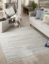 Indigo Weave Cotton Collection Area Rug - Santorini (Gray) Rectangle Gray  lifestyle 2