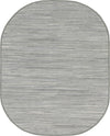 Indigo Weave Cotton Collection Area Rug - Santorini (Gray) Oval Gray  lifestyle 17