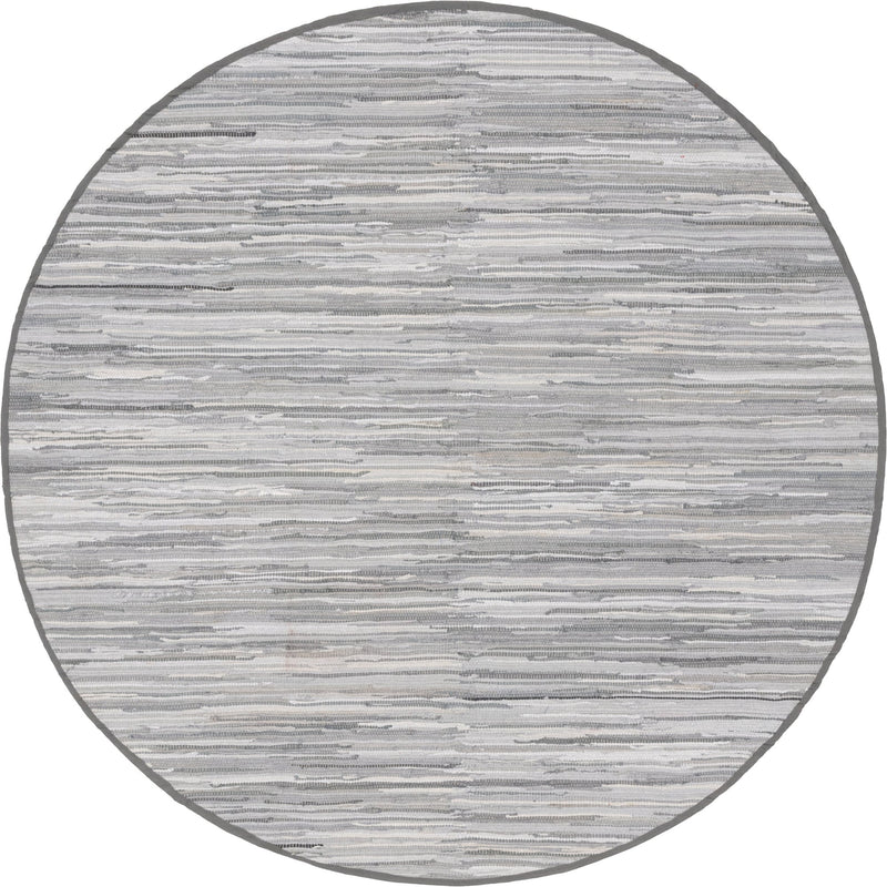 Indigo Weave Cotton Collection Area Rug - Santorini (Gray) Round Gray  lifestyle 18